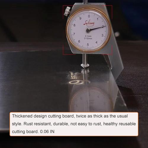 Titanium Cutting Board, 2025 Upgrade 100% Pure Titanium Cutting Boards for Kitchen,Latest Thickened Version Thickness 0.06IN, Double-Sided Available Belt Guard Angle (18.1IN X 11.8IN)