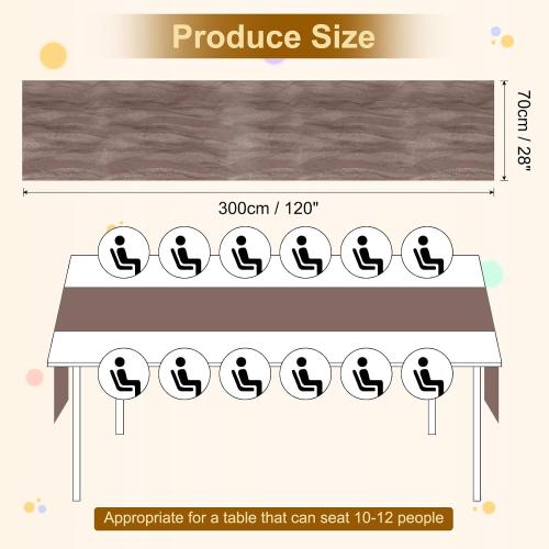 uxcell 2 Pcs Mocha Brown Cheesecloth Table Runner 10FT 35.4 x 118 Holiday Table Rustic Runner Romantic Gauze Table Decoration for Wedding Birthday Party