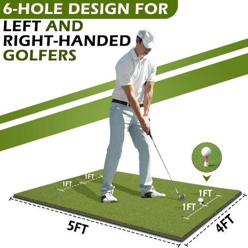 Bearwill Golf Mat 31mm, 5x4ft/5x5ft Elite Golf Hitting Mats for Practice Outdoor Indoor, High-Elasticity Artificial Turf Mat for Garage Simulator Chipping Driving Training