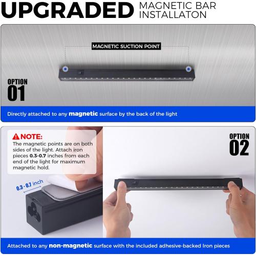 Barrina T5 Grow Lights for Indoor Plants, Full Spectrum Grow Light, 1ft LED Plant Light, Black Cover LED Grow Light Strips, 3 Mounting Modes, Magnetic Installation, Plug and Play, 5000K, 4 Packs