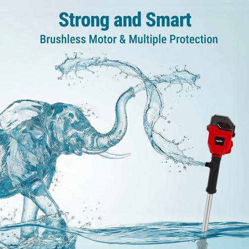 Cordless Stick Water Transfer Pump Compatible with Milwaukee 18V Battery | Tool Only, 720GPH Brushless Battery Powered Submersible Pump, Portable Sump Pump Utility Pump for Pool Garden Pond Boat RV
