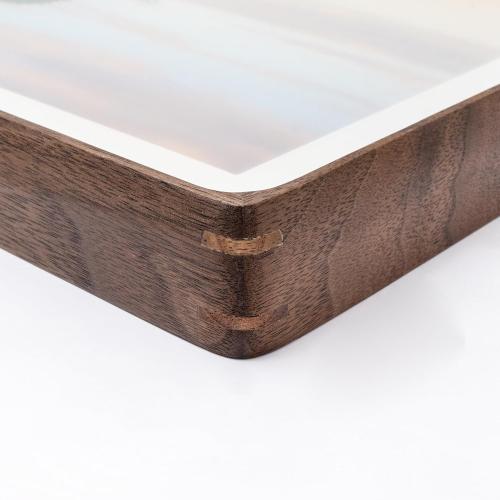 20x20 Square Picture Frame in Natural Walnut Wood, Solid Wooden Frames matted to 18x18, Gallery Frames for Wall Mount