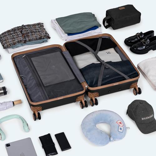 Luggage Sets 3 Piece,Suitcases with Wheels,Carry On Luggage Set,ABS Hard Case Luggage with TSA Lock Spinner Wheels(3 Piece Sets,Red(20/DB/TB))