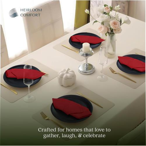 Red Cloth Napkins 17 x 17 Inch, Soft, Absorbent, Durable, Reusable, Washable Fabric, Set of 12 - Perfect Table Napkin for Dinner, Fall, Weddings, Holiday, Christmas, Everyday Use