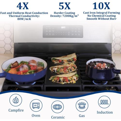 UPGRADED WB31X24738 Griddle Replacement Parts for ge Stove,Replace WB31X24998 Griddle,WB31X24998 Plate for ge Gas Stove Top Parts,Free Standing Range Center Burner Heavy Duty Cast Iron