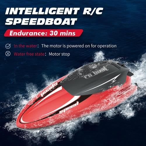 Remote Control Boat for Pool (Red), RC Boat for Kids, 2.4Ghz Control, Whole Body Waterproof, Water Rc Toys for Kids, Radio Controlled Watercraft