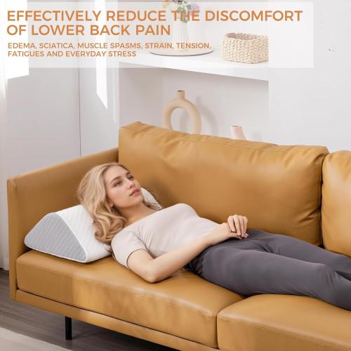 Knee Wedge Pillow 6.3'' for Post-Surgery Recovery-Leg Elevation Support for Sleep Position, Alleviating Lower Back & Hip Pain Enhancing Circulation in Ankles Legs Triangle Pillow with Removable Cover