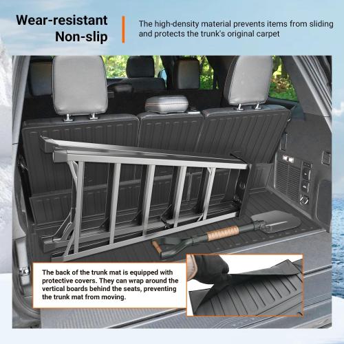 powoq Cargo Mat Compatible with 2025 2026 Ford Expedition Lincoln Navigator Cargo Liner Trunk Mat Back Seat Protector Replacement for 2025 2026 Ford Expedition Accessories (Trunk Mat Backrest Mats)