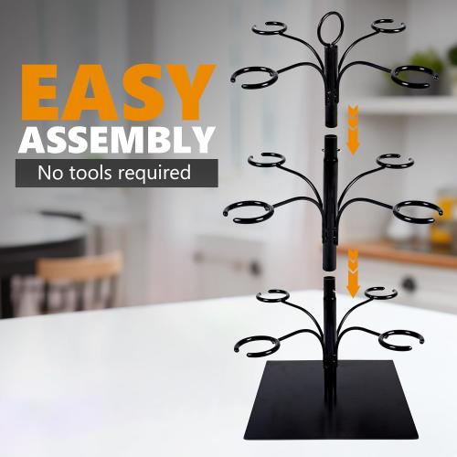 Cocktail Tree Stand - Holds 12 Glasses, Compatible with Champagne Glasses up to 9 Tall - Drink Tree and Champagne Tower Stand - Hosting Essentials