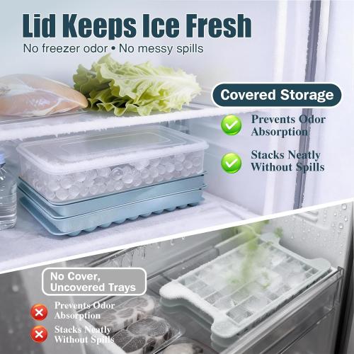 WIBIMEN Mini Ice Cube Trays for Freezer with Lid, 0.55 Pebble Ice
