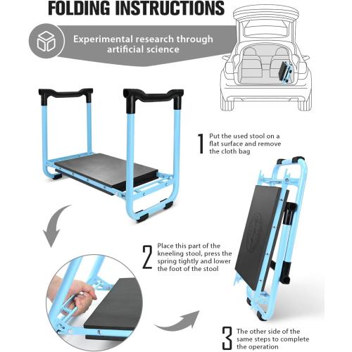 AZBESTPRO Garden Kneeler and Seat, Upgraded Foldable Heavy Duty Gardening Stool - Widened to 10 Stable Wear-Resistant Prevent Knee and Back Pain, Bench High-End 2 Large Tool Bags Gift for Men Women