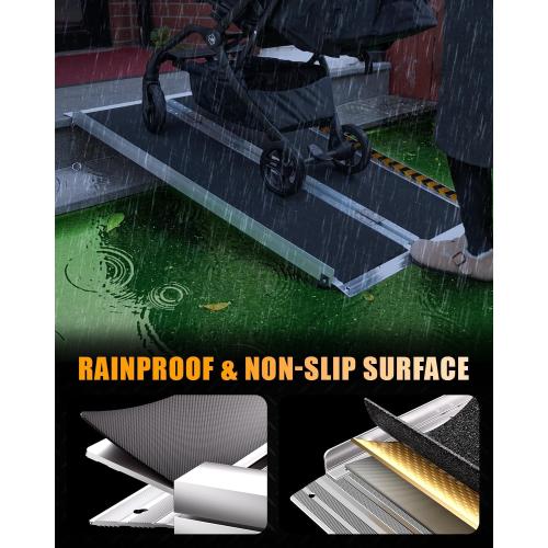 VNN Portable Wheelchair Ramp 4FT, Non-Slip Aluminum Ramps for Wheelchairs for Home, Handicap Wheelchair Ramps for Home Steps, Aluminum Loading Dock Plates, Doorways