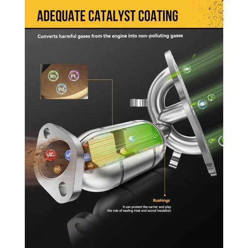 KAC Catalytic Converter Replacement for 2012-2018 Focus SE/SEL/Titanium/S L4 2.0L Stainless Steeland Ceramic Material Ref.No # 674137 1Pcs (EPA Compliant)