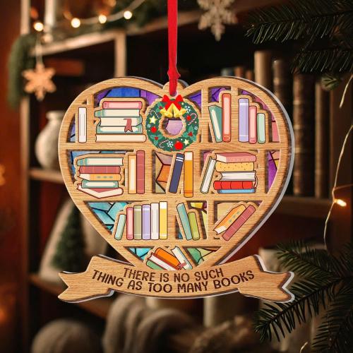Book Ornament for Christmas Tree 2025 - Book Lovers Gifts - Suncatcher Ornament for Book Lovers for Book Lovers - Book Club, Bookworms, Librarian, Reader Christmas Ornament