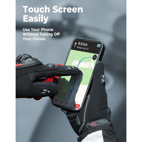 KEMIMOTO Motorcycle Gloves for Men, Touchscreen Cycling Gloves for Outdoor Sports On-Road Off-Road Mountain Motorcycle Motorcross Motorbike Dirt Bike Bicycle Racing ATV UTV