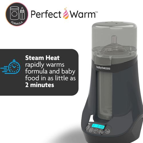 Baby Brezza Fast Baby Bottle Warmer - Smart Baby Milk Warmer   Breastmilk Warmer Defroster – 2 Unique Temperatures for Breastmilk   Formula - Universal Fit for All Bottles, Storage Bags   Food Jars