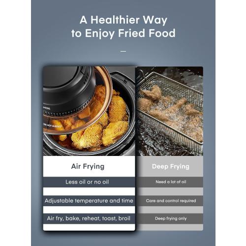 Air Fryer Lid for Instant Pot 6Qt/8Qt, 7 in 1 with LED Touchscreen, Turn Your Pressure Cooker Into in Seconds, Air Fryer Accessories and Recipe Cookbook Included