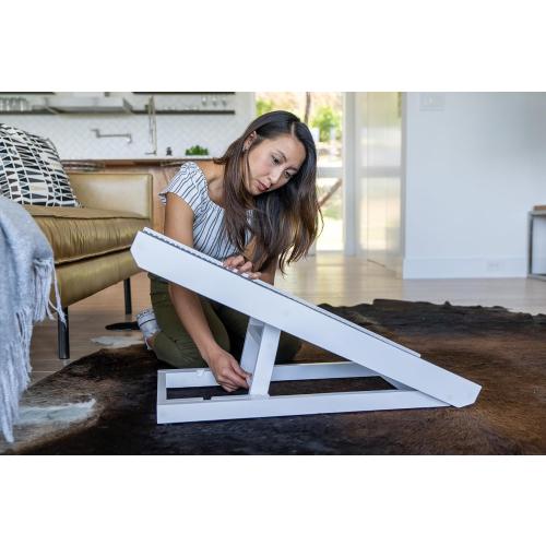 Alpha Paw Pawramp - The Original Dog Ramp for Couch & Bed - Foldable & Portable Pet Ramp for Small & Large Dogs (up to 80 lbs), 4 Adjustable Heights, Senior Dog Friendly, Natural Finnish Wood