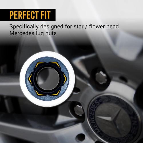 EWK 17mm Protective Lug Nut Socket for Mercedes Benz with Convex Flower Head Lug Nuts