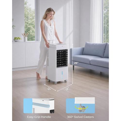 Portable Air Conditioners, 3 Wind Moodes, 12 Wind Speeds, XL Water Tank with 8 Ice Packs, Wide Oscillation, Air Conditioner Portable Swamp Personal Air Conditioner Room Bedroom