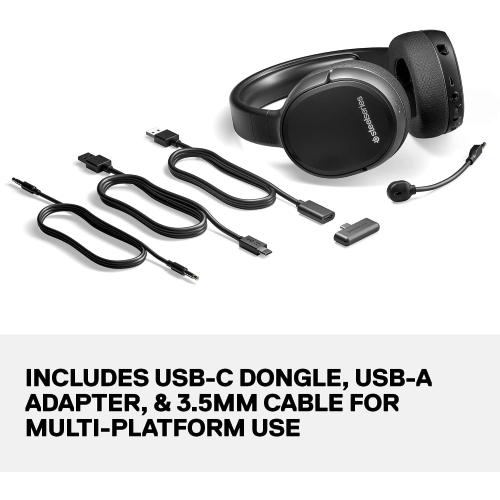SteelSeries Arctis 1 Wireless Gaming Headset for Playstation – USB-C Wireless – Detachable ClearCast Microphone – for PS5, PS4, PC, Nintendo Switch, Android – Black