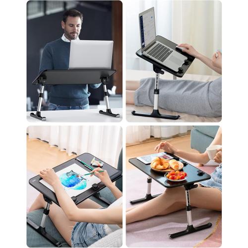 SAIJI Height & Angle Adjustable Lap Desk Laptop Stand for Bed