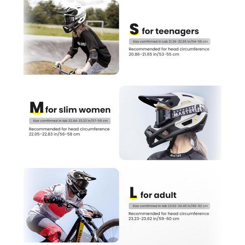 Size small OutdoorMaster MIPS Full Face Mountain Bike Helmet for Men & Women - Two Removable Chin Pad, Ventilation Lightweight - Racing Downhill DH BMX MTB Helmet