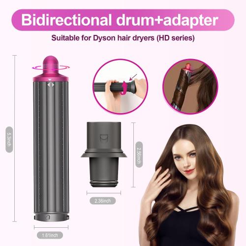 40MM/1.6 inch Long Curling Wand Hair Dryer Attachment forDyson HS01 /HS05 HD01/HD08 Hair Curlers Compatible Curling Wand Hair Dryer
