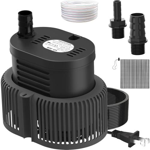 AgiiMan 850GPH Pool Cover Pump, Submersible Sump Pump above Ground | 16FT Drain Hose, 25FT Power Cord, 3 Adapters, Compact Design, Fast Water Removal for Pool Covers and Above Ground Pools