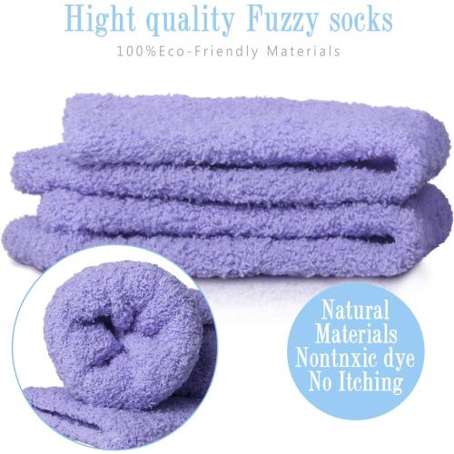 Loritta 5 Pairs Womens Fuzzy Socks Winter Warm Cozy Fluffy Super Soft Slipper Socks