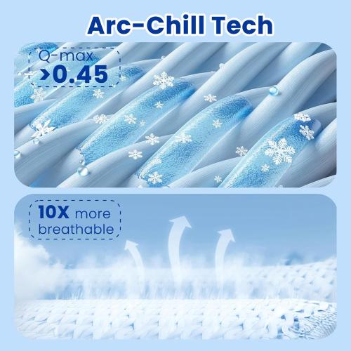 Topcee Cooling Blanket (90x90Queen Size) for Sweats Absorbs Heat to Keep Adults Cool on Warm Nights, Q-Max 0.5 for Hot Sleepers, Ultra-Cool Lightweight Blanket for Bed