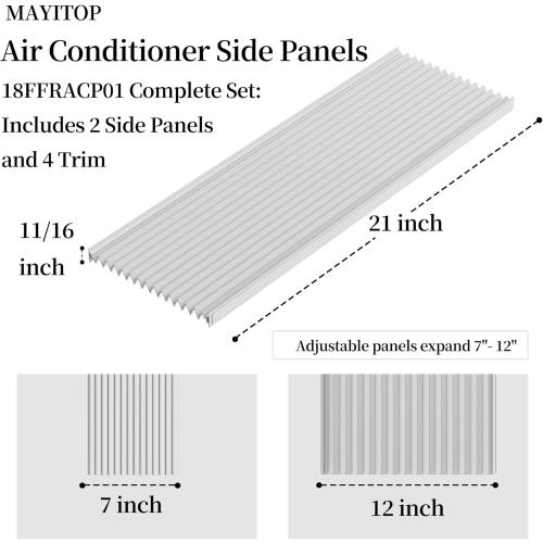 Side Panels Air Conditioner Compatible with Frigi-daire 18FFRACP01 Universal Air Conditioner Side Panels, Adjustable 7-12 Width, Fits Most Window AC Units