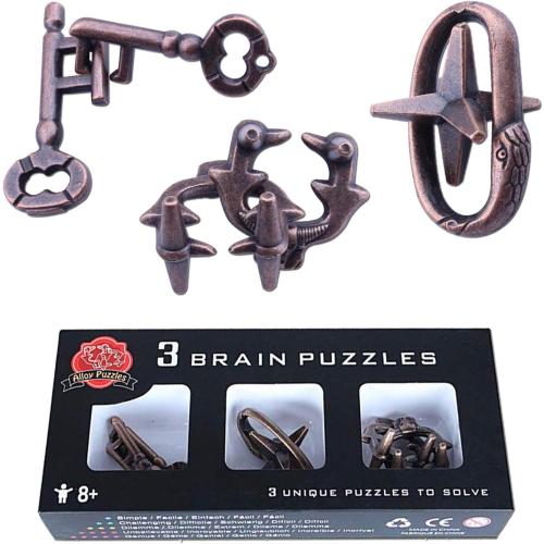 Brain Teaser Puzzle for Adults Puzzles Metal Hole Lock Adult Educational Toy Jigsaw IQ Puzzle (Ferrous)