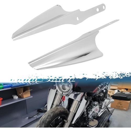 Front Fork Mount Wind Deflectors Windshield Fit for Harley Touring Street Glide Electra Glide Road King CVO FLHT FLHR FLHX 1995-2023 Chrome