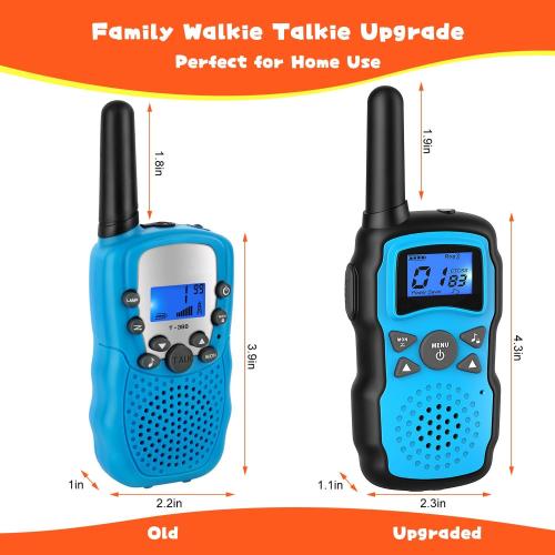 Wishouse Rechargeable Walkie Talkies Blue for Kids Long Range with USB Charger,Outdoor Camping Games with Flashlight Indoor Fun Army Toys for Boys Girls Family,Xmas Birthday Gift for 3-12 Year Old Children