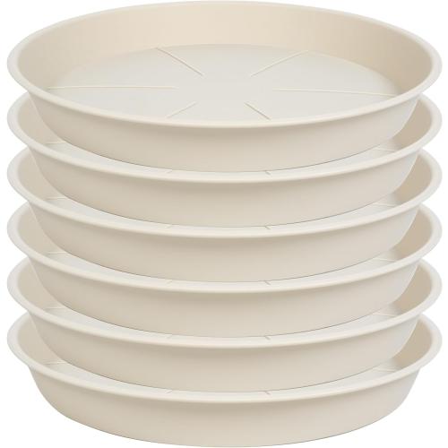COLOR BLACK Size 26inch  6 pack of Plant Saucer Tray , Heavy Duty Plastic Pot Plant Drip Trays Saucers for Indoors Outdoor, Plant Water Tray for Planters