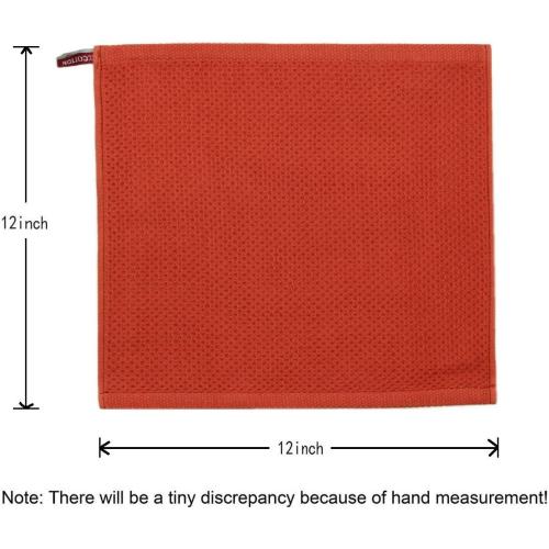6 pack.....Mia'sDream Natural Cotton Waffle Weave Kitchen Tidy Dish Cloths Drying Rags Cleaning Cloth, Soft and Absorbent Kitchen Hand Towel Washcloths, 12inchx12inch 6 Pack (Brick Red)