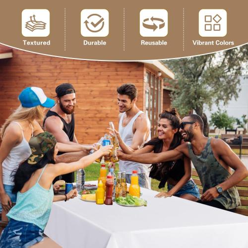 sancua Small Square Tablecloths 36x36 Inch - White Table Cloth for Square or Round Tables, Washable Polyester Fabric Table Cover for Nightstand End Bedside Tables