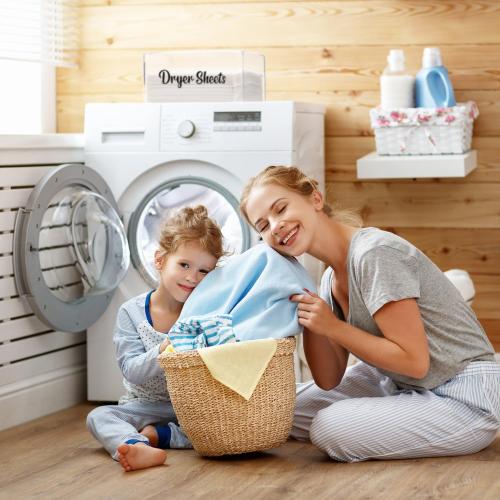 Dryer Sheet Holder, Clear Dryer Sheet Container, Dryer Sheet Dispenser Box for Laundry Room, Plastic Rectangular Tissue Box Holder Organization