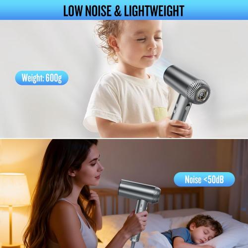 Hair Dryer, High Speed Hair Blow Dryer with Diffuser for Home Salon Travel