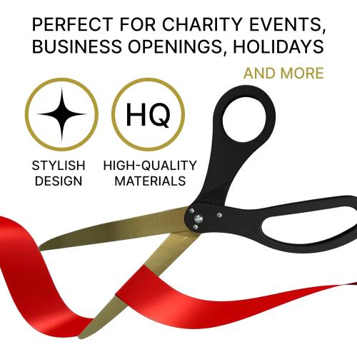 Black and gold 25 New Edition Black Big Scissors for Ribbon Cutting Ceremony Grand Opening Scissors for Cutting Ribbon 25 Inch