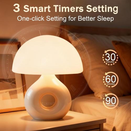 Mushroom Lamp, 670nm Red Light & 10000 Lux Therapy Lamp | Remote & Memory, 4 Color, 5 Brightness & Timers, Bedside Nightstand Sunlight Lamp for Bedroom Home Office Christmas Gift