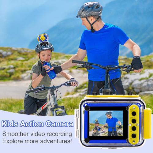 GKTZ Kids Camera - Waterproof Underwater Camera for Kids, Christmas Birthday Gifts for Boys Age 3-12, 1080P HD Children Digital Action Camera, Pool Toys for Kids Age 4-12