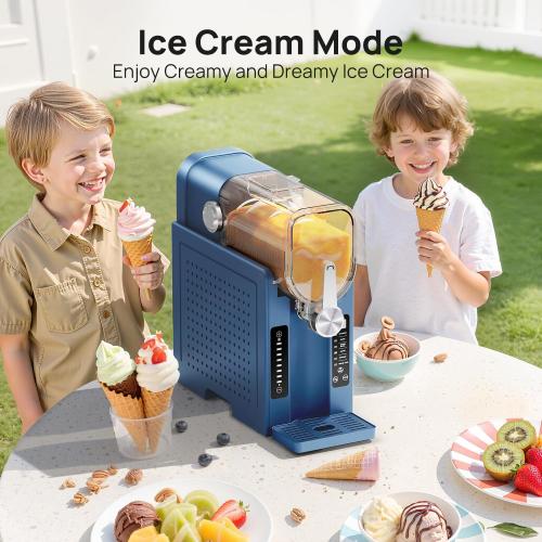 Slushy Machine No Ice Needed, CHIVALZ Slushie Machine for Home, Frozen Drink Maker with 6 Preset Programs for Margaritas, Frappés, Milk Shake and More, LED Display, Self-Cleaning, AD03, Blue