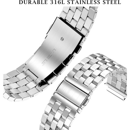 SUPLINK Stainless Steel Case and Band Compatible with 45mm Apple Watch Bands for Men, Metal Rugged Protective Bumper for iWatch Apple Watch Series 9 8 7 Band, Silver