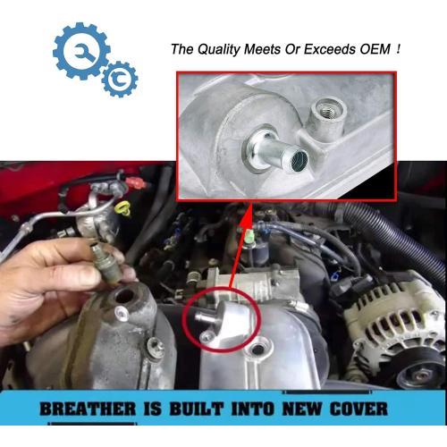 Driver Side Valve Cover with Gasket & Bolts Compatible with 1999-2008 Cadillac Escalade, Chevy Silverado, Suburban, Tahoe, Trailblazer, GMC Sierra, Yukon, Replace# 12570427 264-965