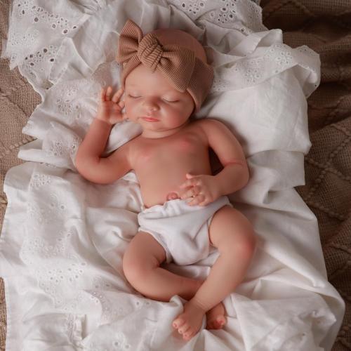BABESIDE 16 Inch Silicone Baby Doll Weighted 4LB, Lifelike Newborn Dolls