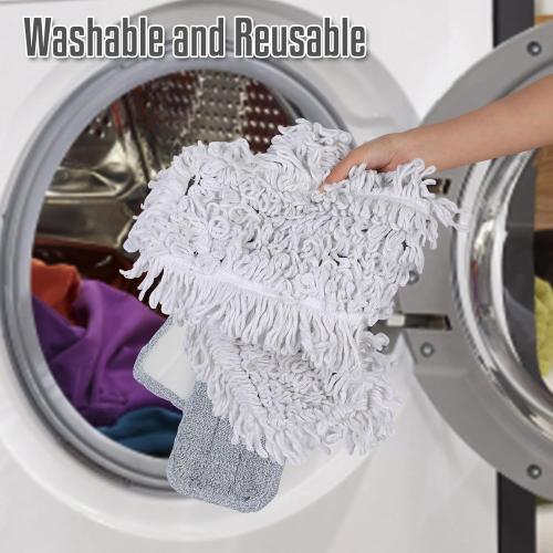 36 Inch Commercial Industrial Floor Mop, Long Handle, Washable Cotton and 2 Microfiber Mop Pads, Heavy Duty Wet and Dry for Hardwood, Tiles, Laminate