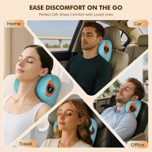 Neck Massager 2026 Portable Neck Traction Device, Cervical with Heating & Vibration–Relieve Muscle Tension,4-in-1neck Customizable Massage Modes with Wireless Remote Control