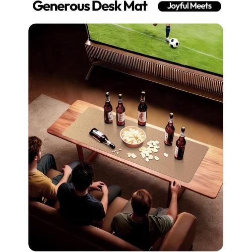 YSAGi Leather Desk Protector, Office Mat, Large Mouse Mat, Non-Slip PU Leather Blotter, Laptop Desk Pad, Waterproof Writing Pad for Office and Home (Bronze, 23.6 x 13.8)